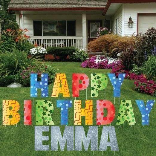 Custom Happy Birthday Confetti Colored Letters Yard Decoration Set - Image 2