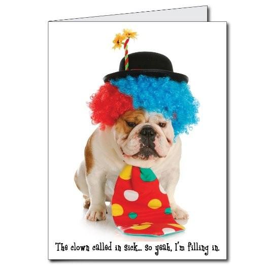 3' Giant Clown Dog Birthday Greeting Card - Image 2