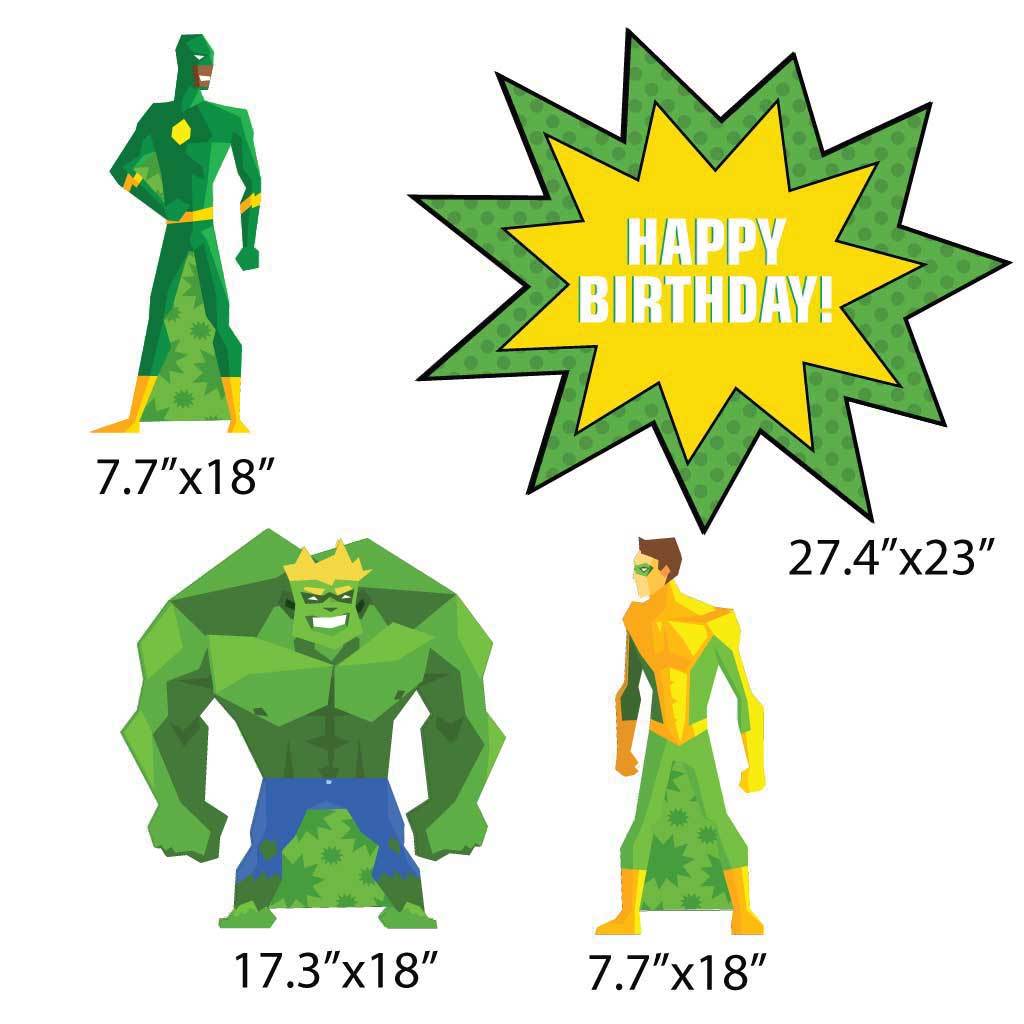 Happy Birthday Super Hero Yard Decoration 4 piece set - Image 2