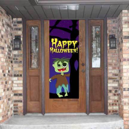 Happy Halloween Zombie Door Banner