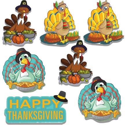 Happy Thanksgiving Turkey Pilgrims Yard Cards 7 piece set - Image 2