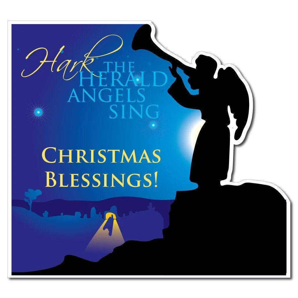 Hark the Herald Angels Sing Christmas Lawn Sign | Pair of EZ Stakes Included - Image 2