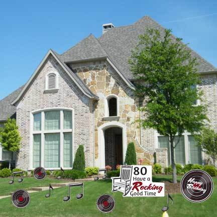 Have a Rocking Good Time 80th Birthday Yard Decorations 11 piece set