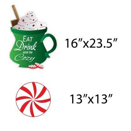 Eat Drink and Be Cozy Hot Chocolate Yard Decorations 7 piece set - Image 2