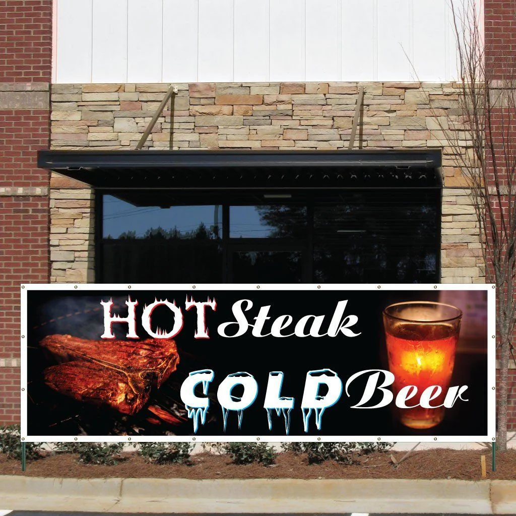 Hot Steaks, Cold Beer Vinyl Banner - Image 3