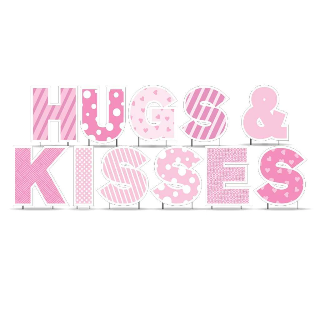 Hugs & Kisses Valentine's Day Yard Card Letters - Image 2