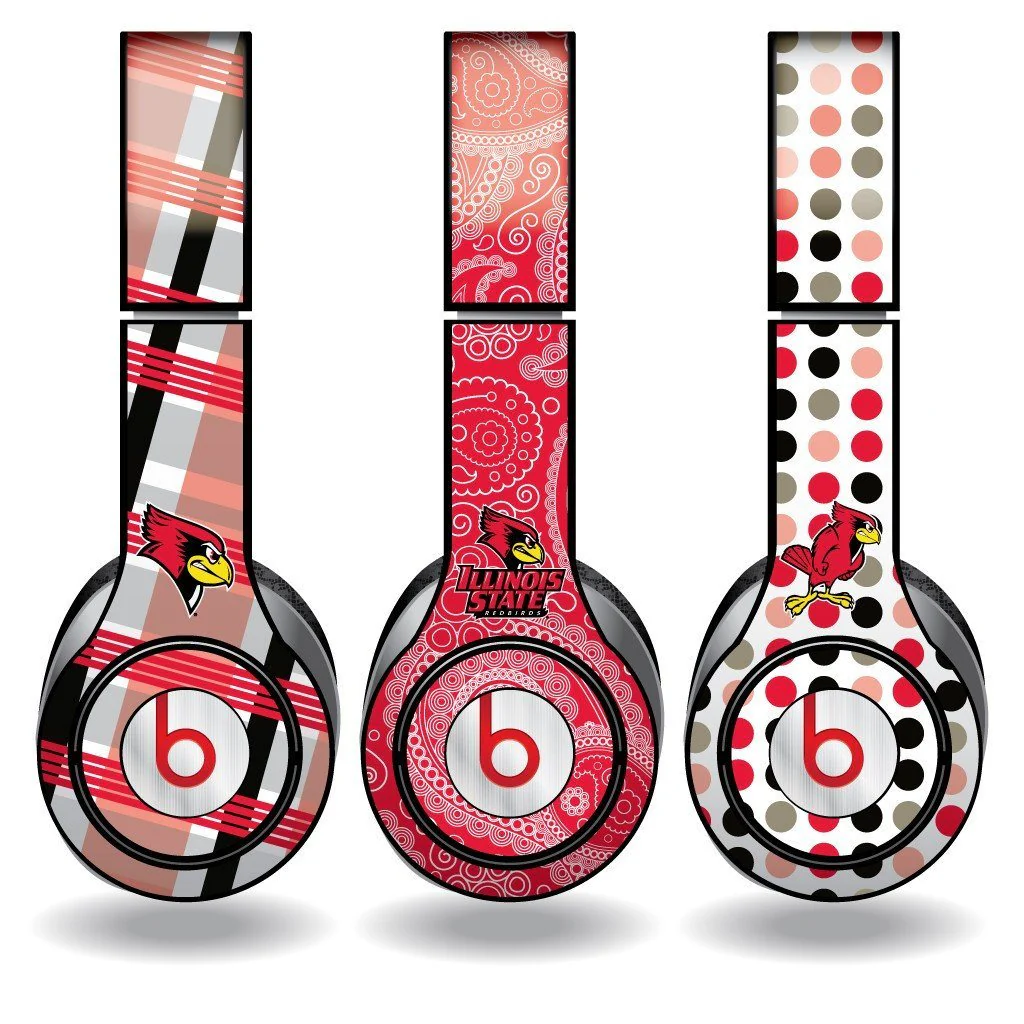 Illinois State Pattern Skin Set of 3 for Beats Solo HD Headphones