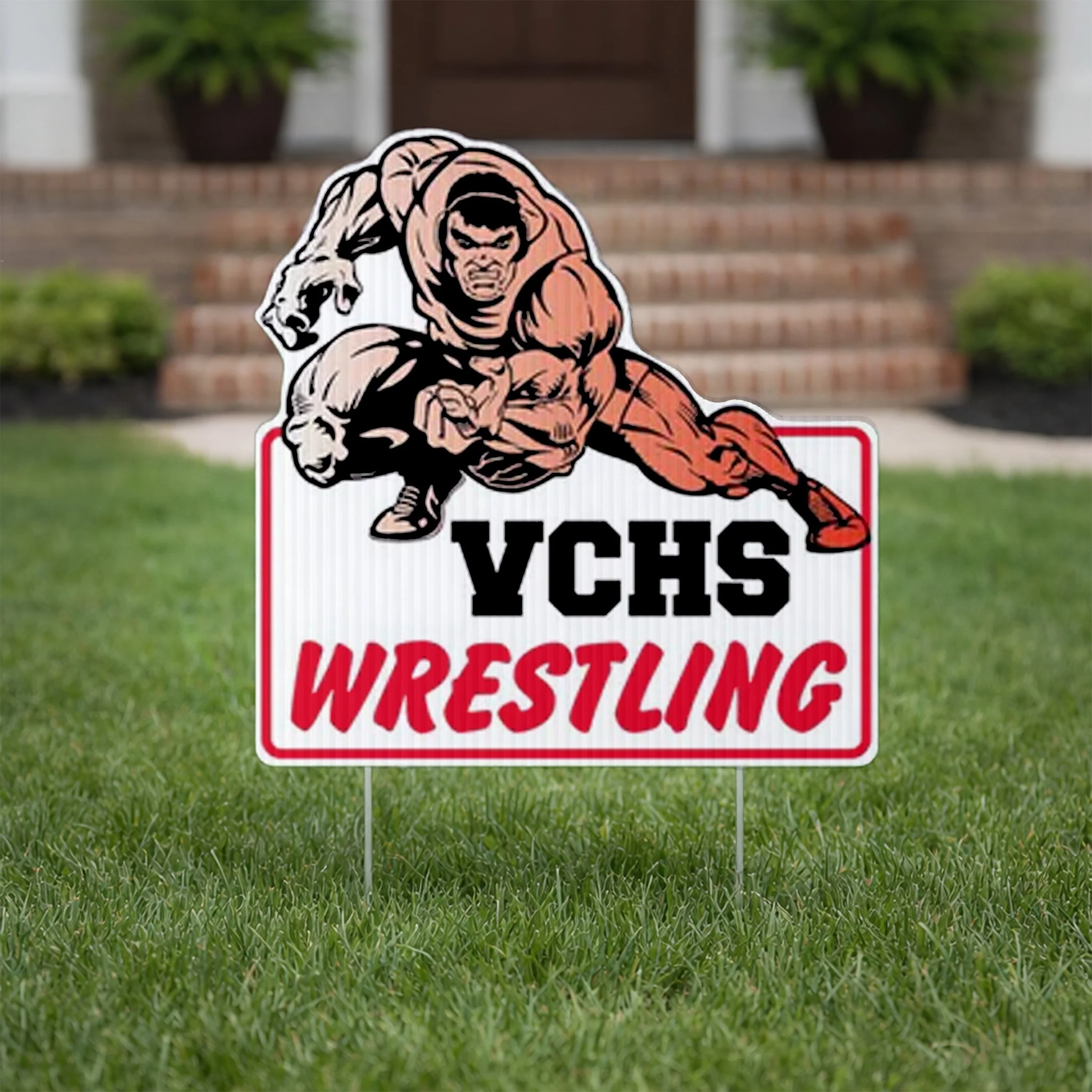 21.6x22" Intimidating Wrestler Shaped Yard Sign
