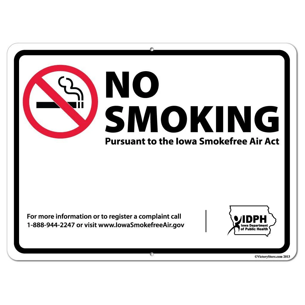 Iowa Smokefree Air Act No Smoking Sign or Sticker - Image 4