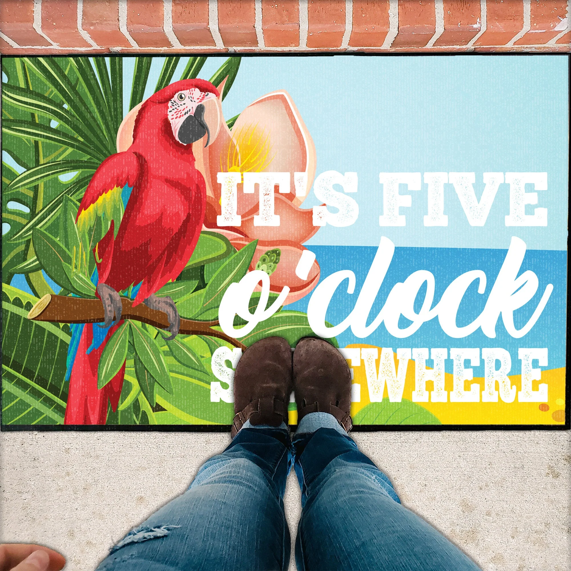 Tropical 'It's Five O'Clock Somewhere' Doormat - Image 3