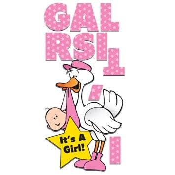 It's A Girl Yard Card - Extra Large Stork (back easel) - Image 2