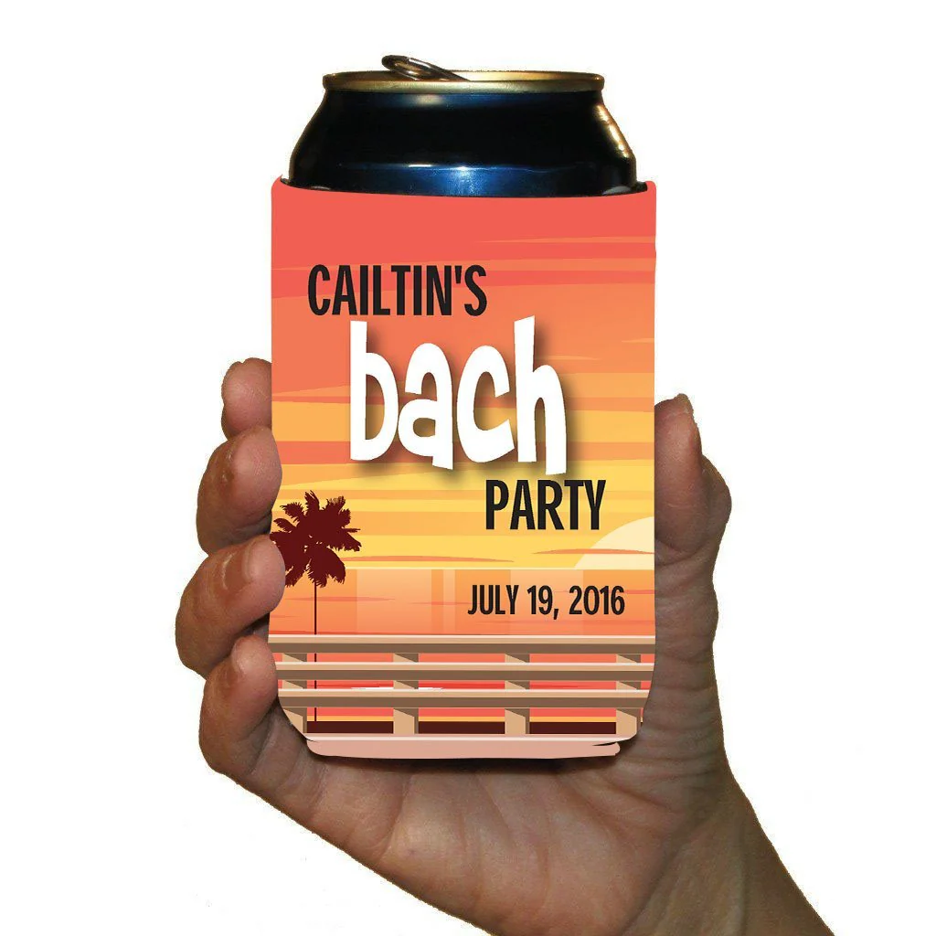 Jersey Shore Themed Bachelorette Party Custom Can Cooler Set