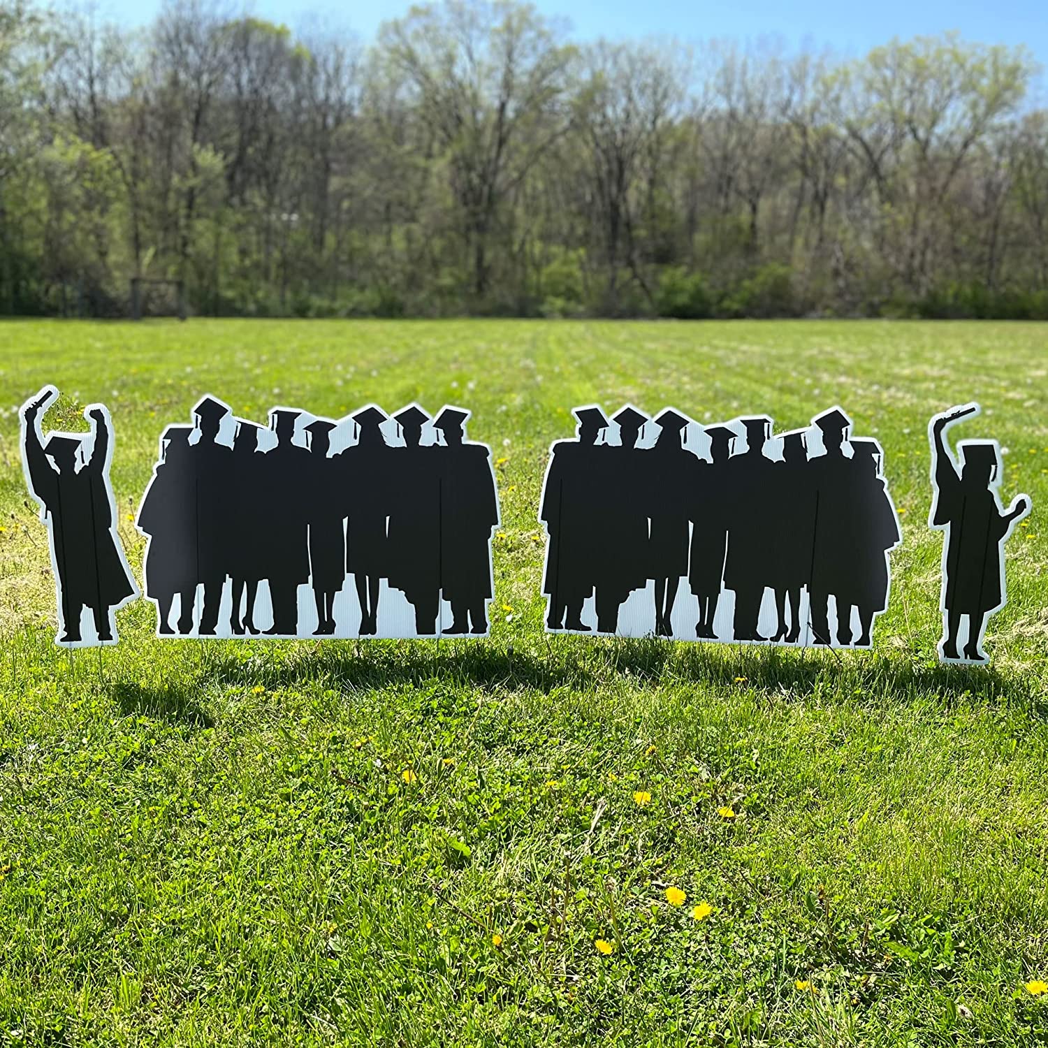 Jumbo Graduation Silhouette Yard Signs | 4pc Set