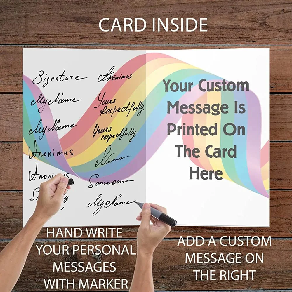 3' Personalized Jumbo Rainbow Valentine's Day Card - Image 2