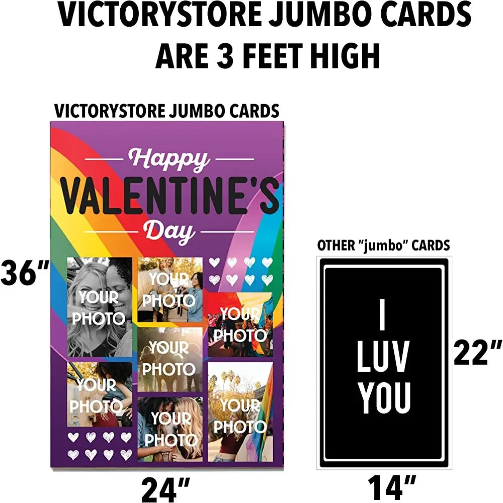 3' Personalized Jumbo Rainbow Valentine's Day Card - Image 4
