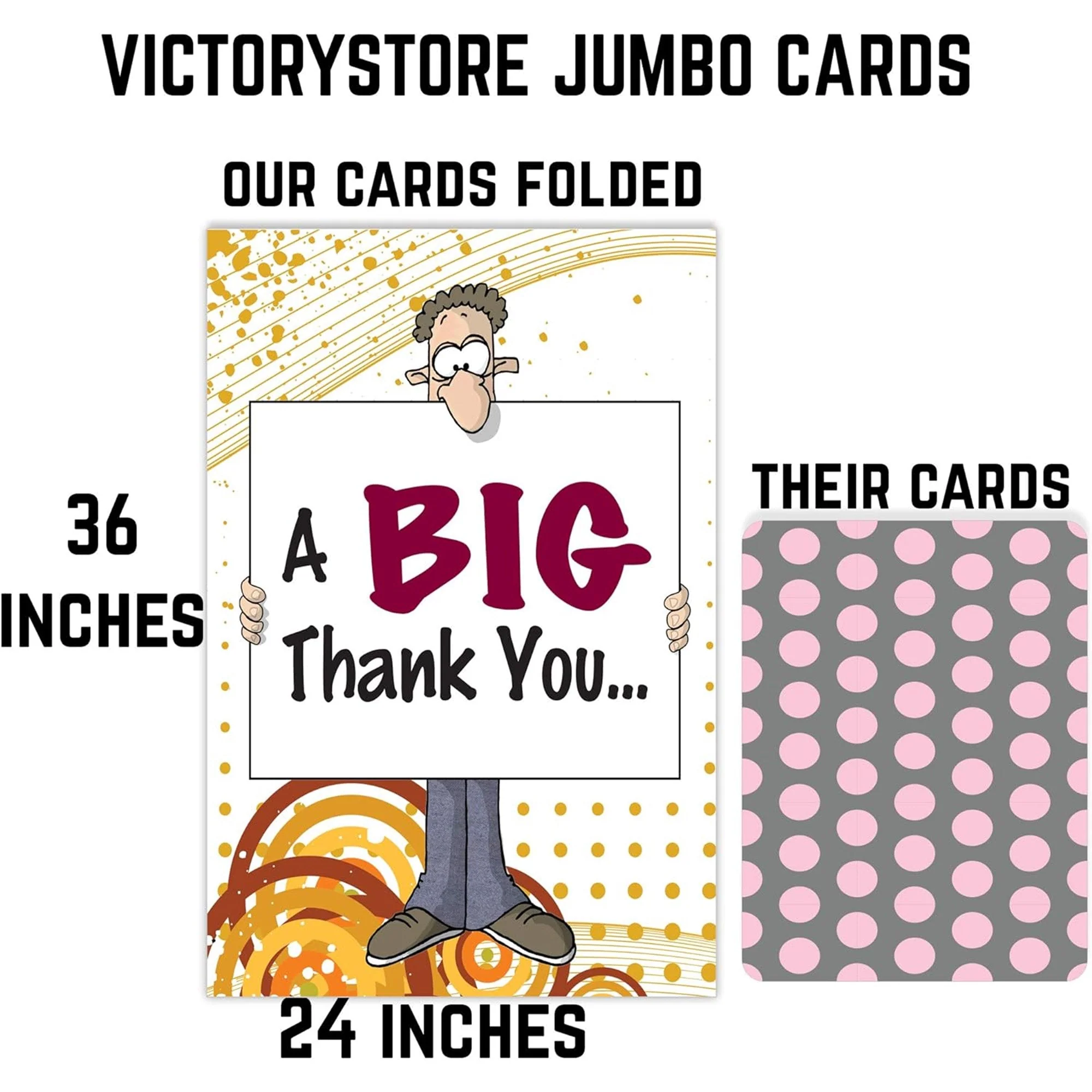 Jumbo Thank You Card - Big Nose Comic Design - Image 3