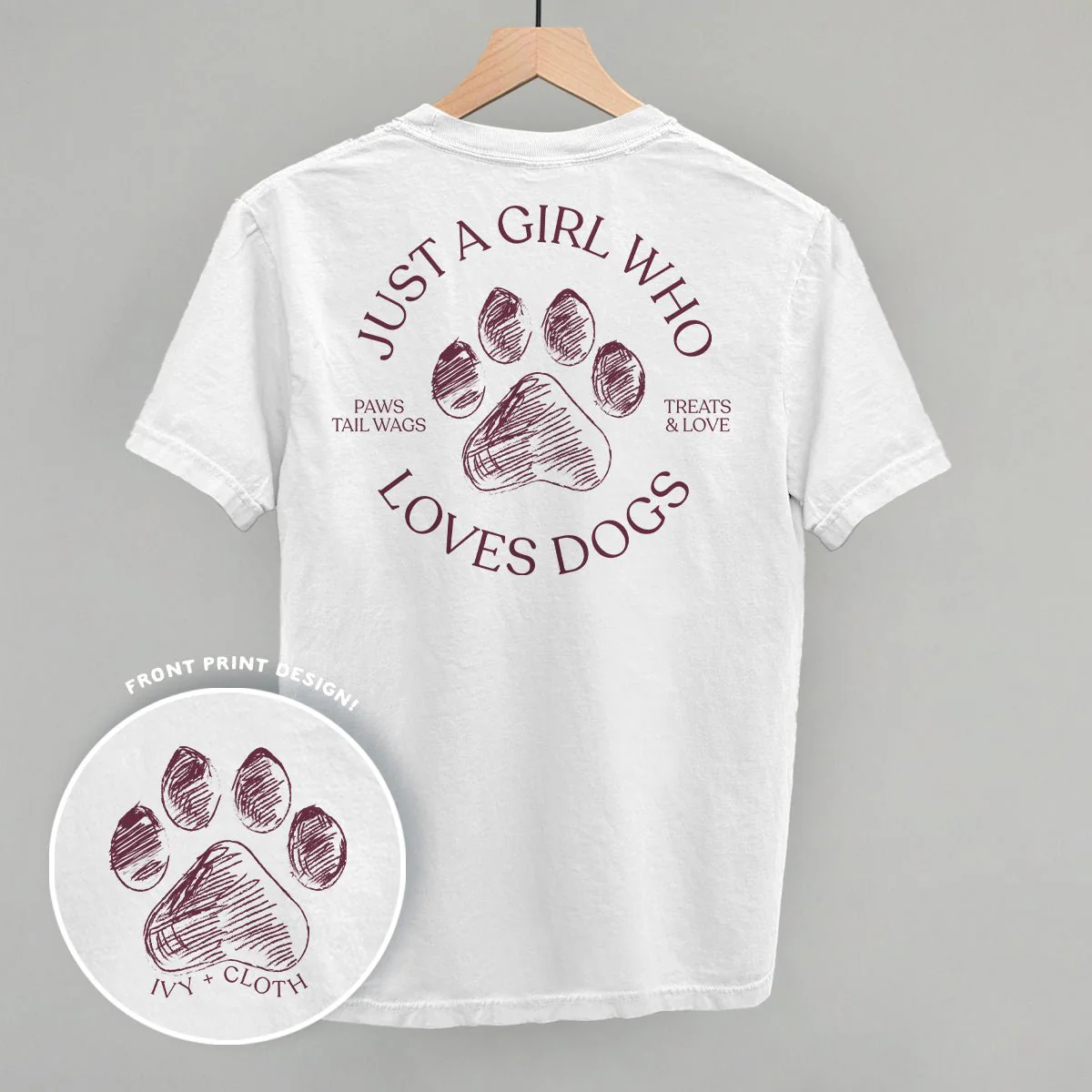 Just A Girl Who Loves Dogs (Back Print) T-Shirt - Image 3
