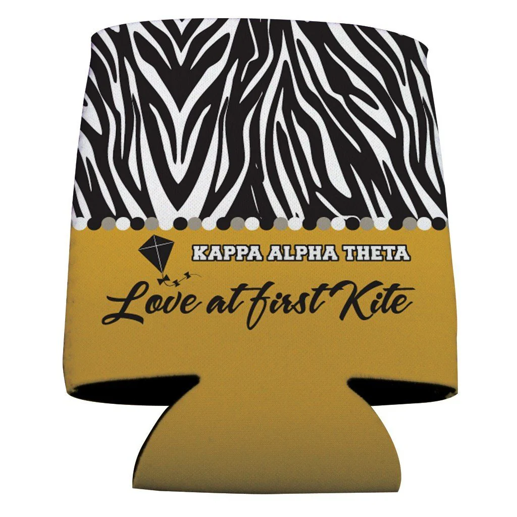 Kappa Alpha Theta Zebra Print Can Cooler Set