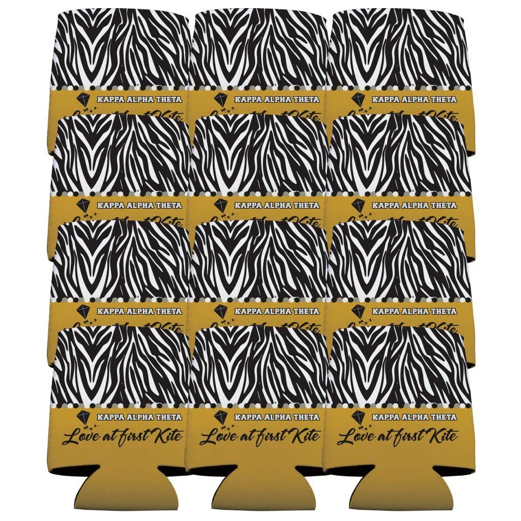 Kappa Alpha Theta Zebra Print Can Cooler Set - Image 2