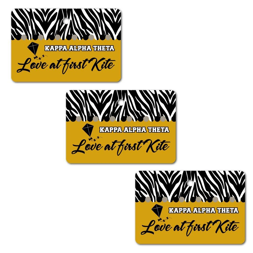 Kappa Alpha Theta Rectangle Ornament Set of 3 - Image 2