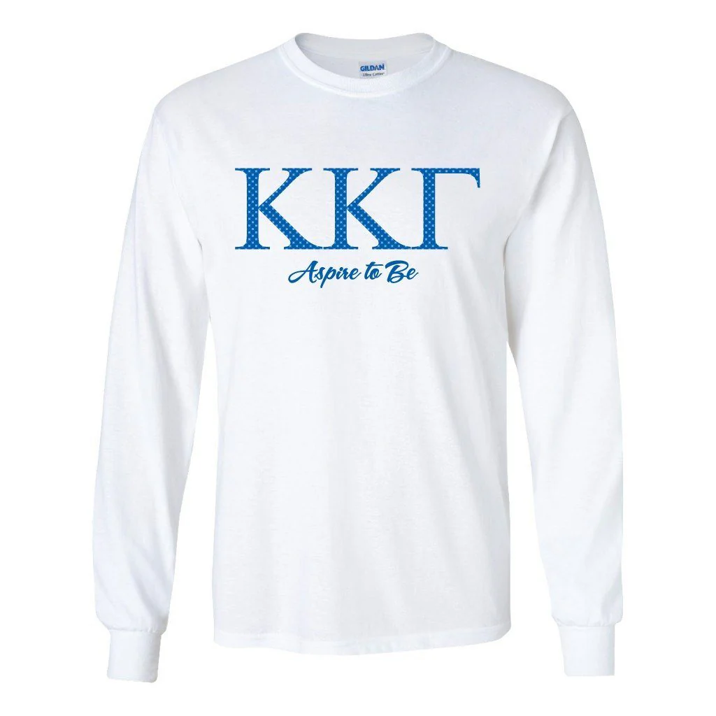 Kappa Kappa Gamma Polka Dot Greek Letters Long Sleeve T-shirt