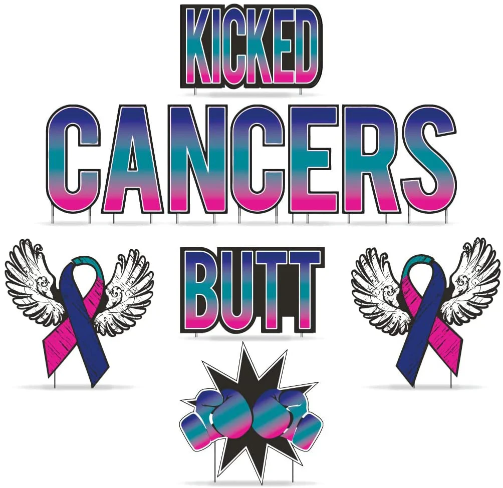 Kicked Cancers Butt Yard Letters - Image 17