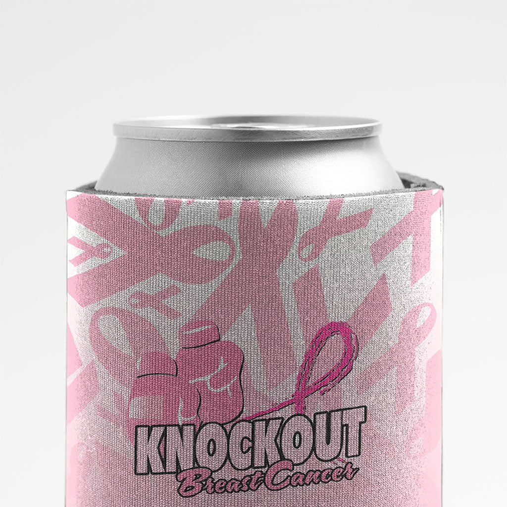 Knockout Breast Cancer Pink Ribbon Can Cooler - Image 3