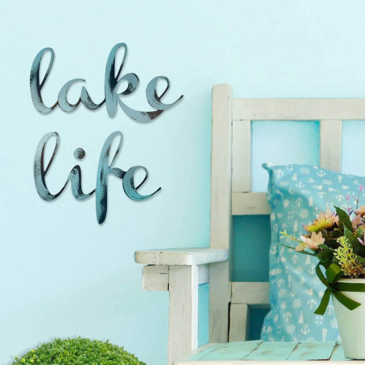 Lake Life Hand Painted 3D Wall Decor Words