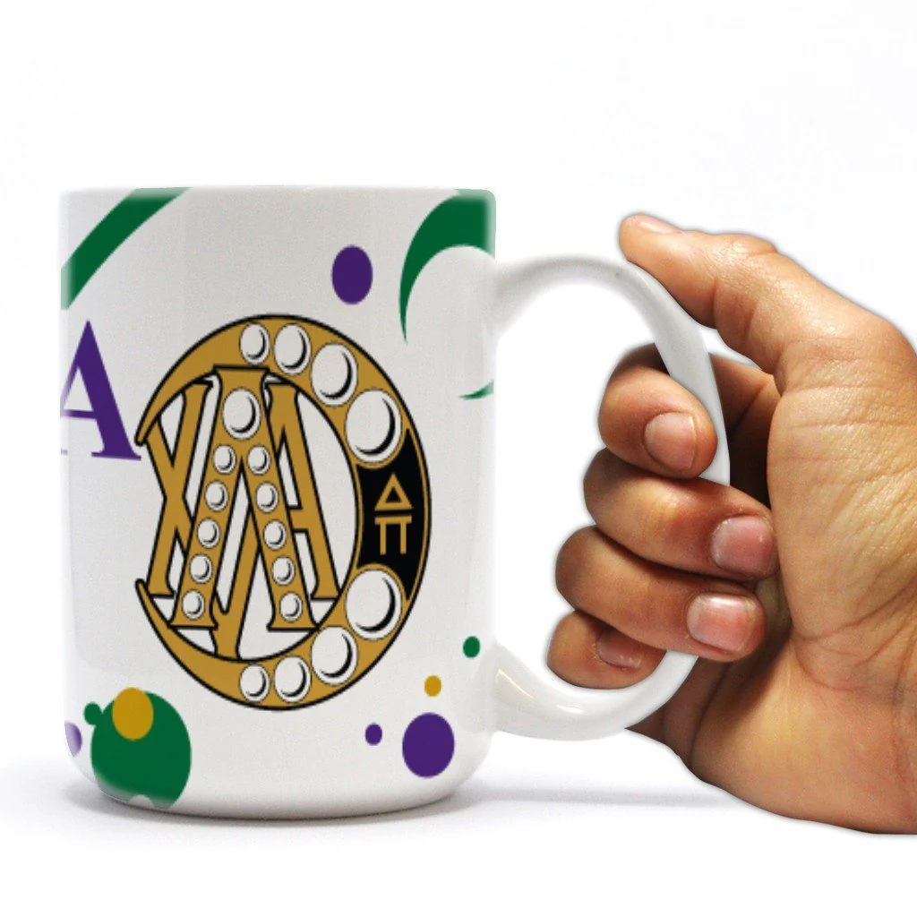 Lambda Chi Alpha 15oz Badge with Bubbles Coffee Mug