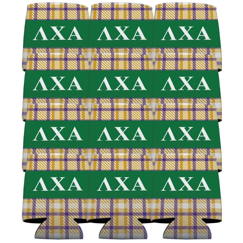 Plaid Lambda Chi Alpha Can Cooler Set - Image 2