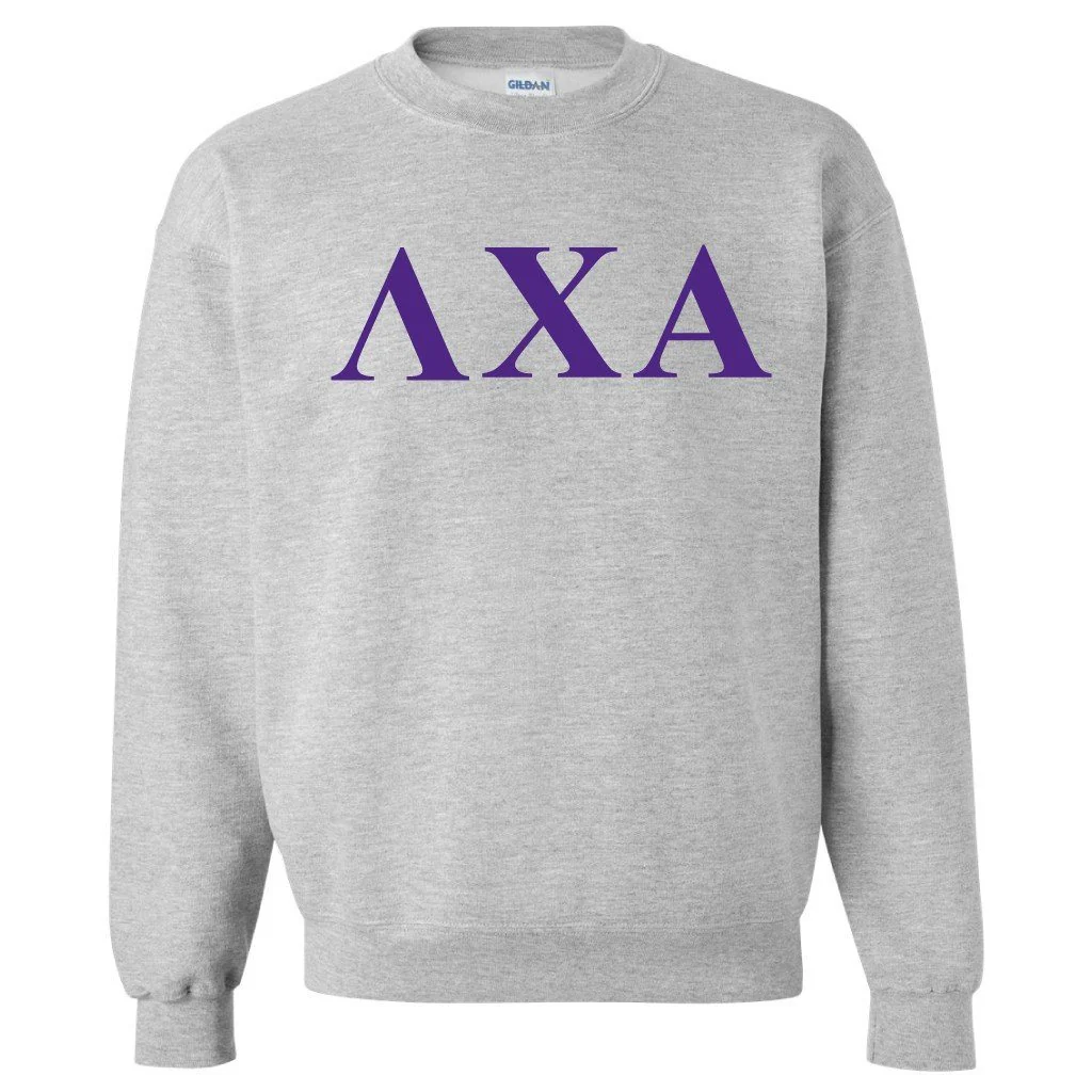 Lambda Chi Alpha Greek Letters Sport Gray Crewneck Sweatshirt