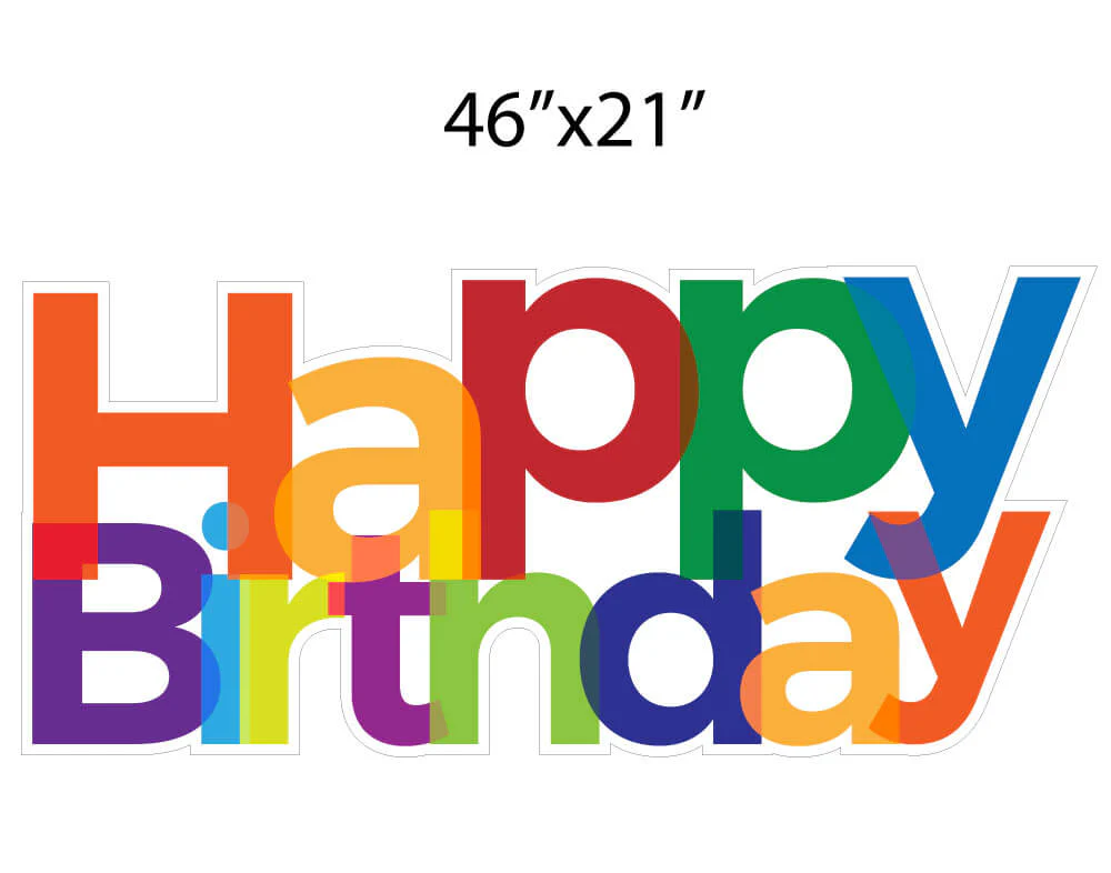 Large Happy Birthday Yard Greeting Signs 4 pc set - Image 4