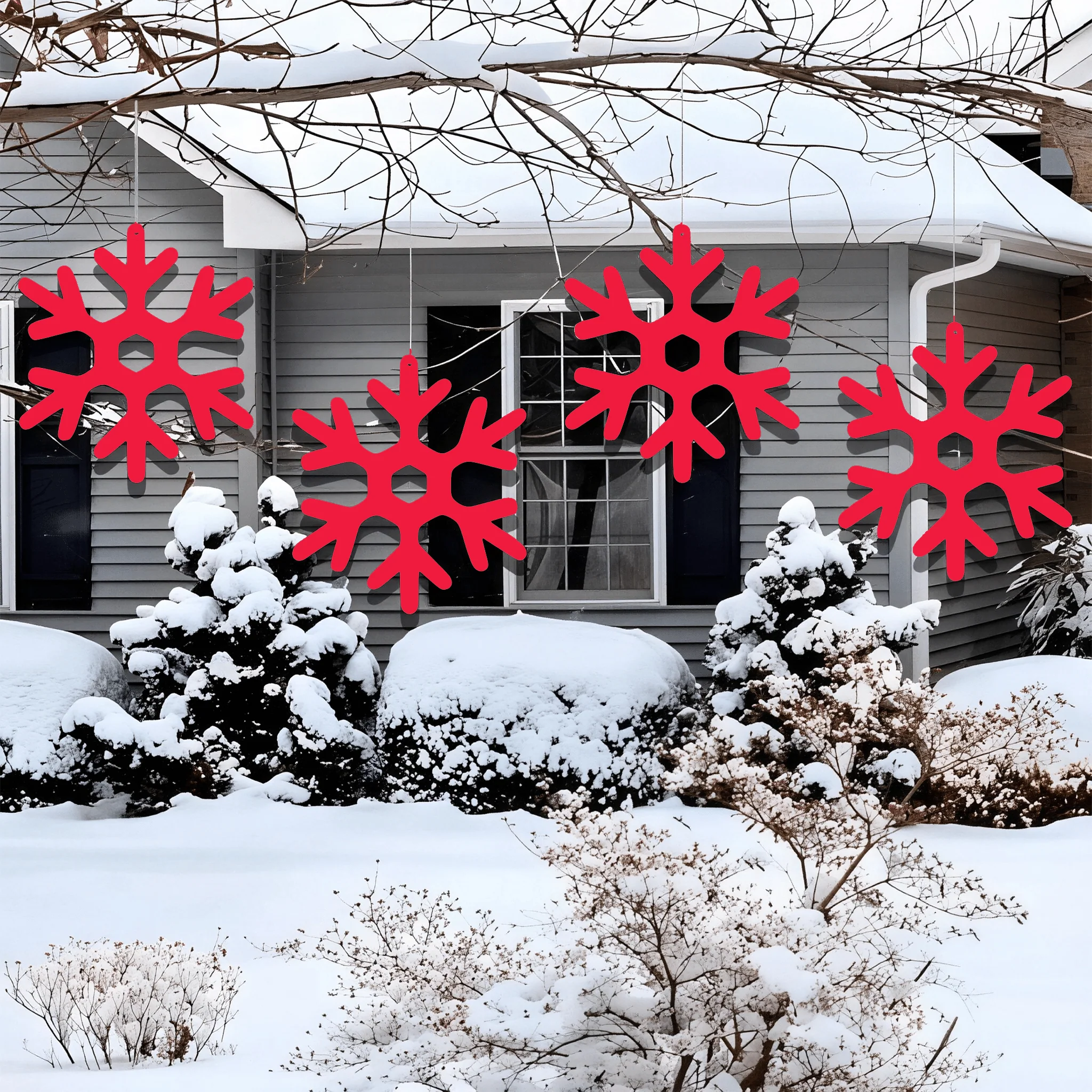 Large Outdoor Hanging Snowflakes Decorations - Set of 15 - Image 15