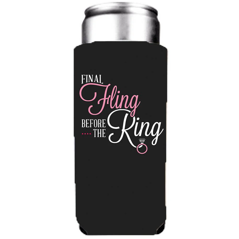 Black Final Fling Before the Ring Bachelorette Party Can Coolers Pack - Image 5