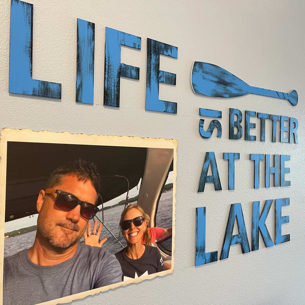 Life is Better on the Lake w/Custom Photo Decorative Wall Art - Image 3