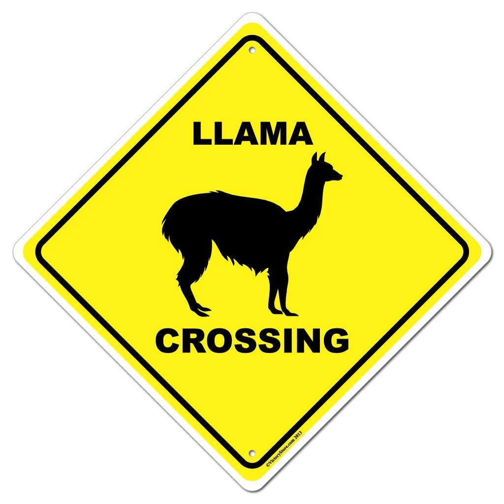 Llama Crossing Sign or Sticker - Image 2