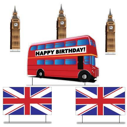 Happy Birthday London Birthday Yard Decoration 6 piece set - Image 2