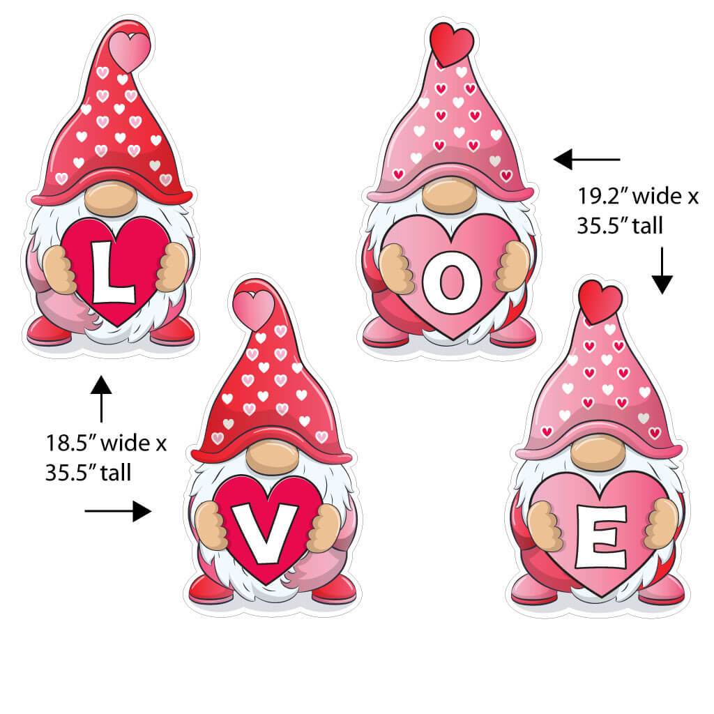 LOVE Gnomes Valentine's Day Yard Decoration 13 pc Set - Image 4