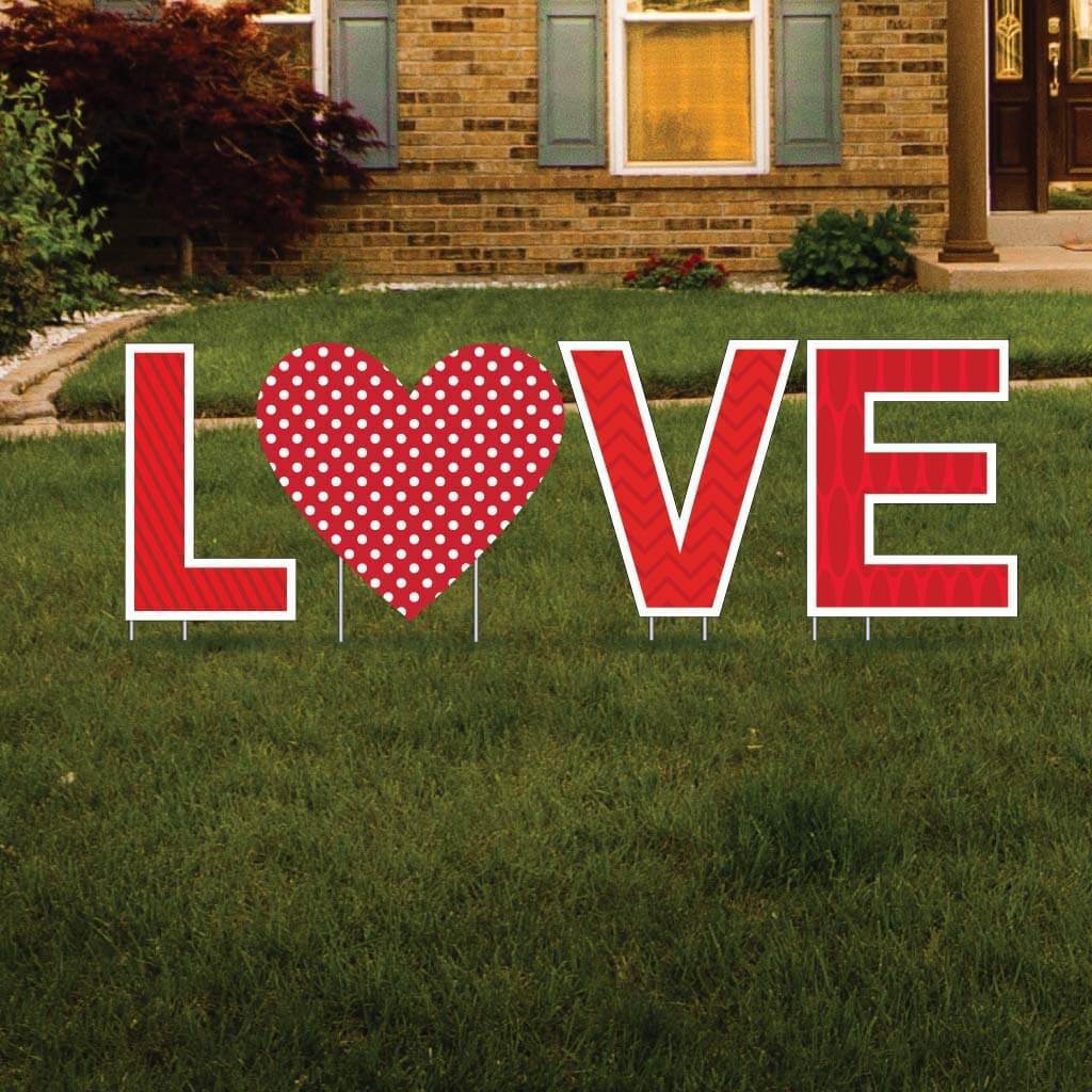 LOVE Valentine Yard Letters 4 pc Set