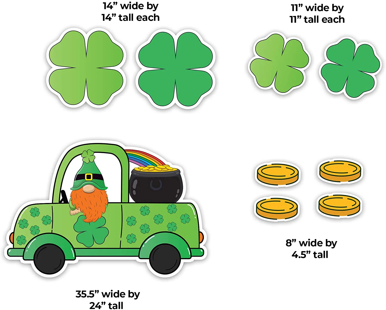 LUCK Gnomes St. Patrick's Day Yard Decoration 13 pc Set - Image 4