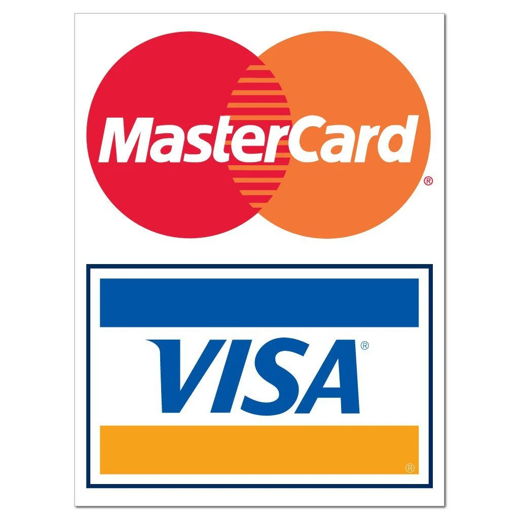 MasterCard & Visa Credit Card Sign or Sticker - Image 2