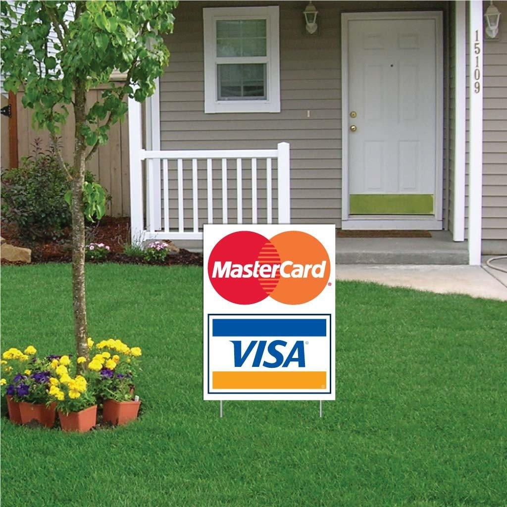 MasterCard & Visa Credit Card Sign or Sticker - Image 3