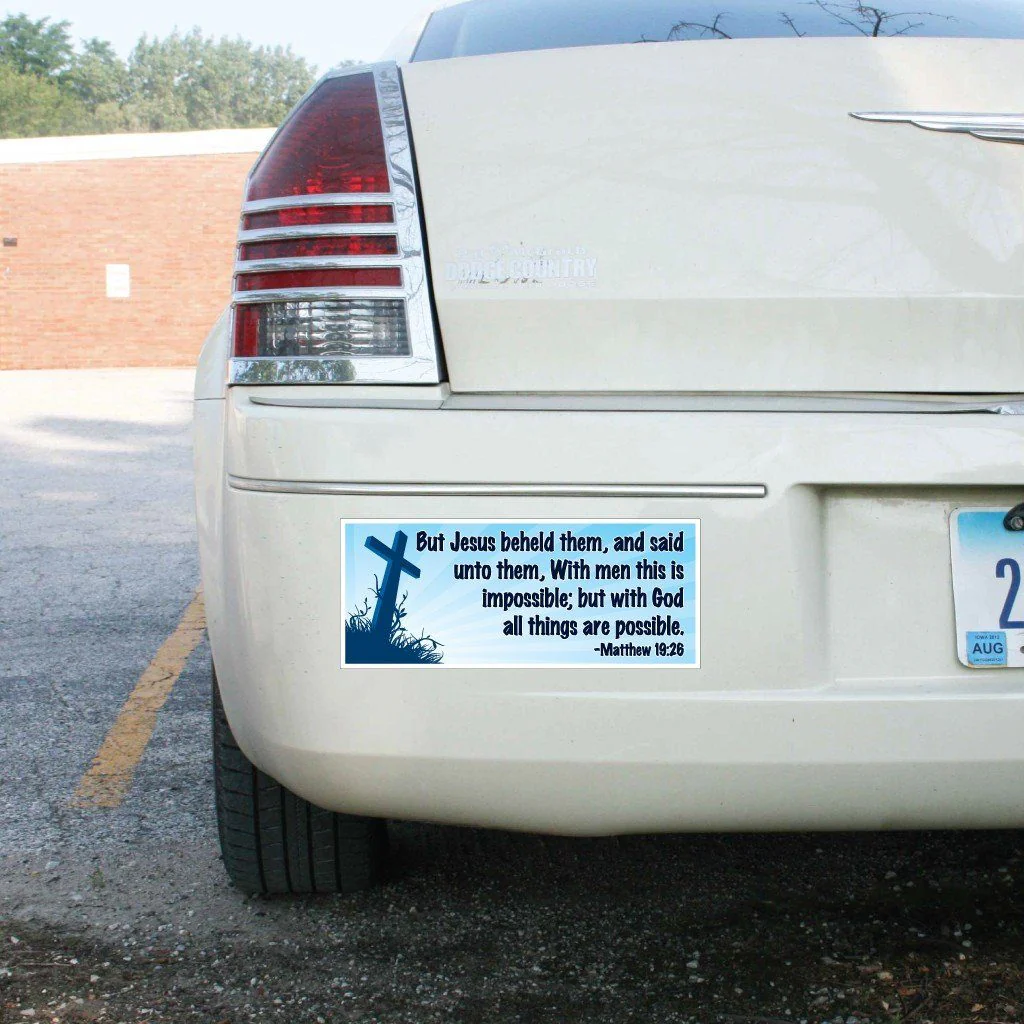 Matthew 19:26 Bumper Magnet Pair 3.75 x 9