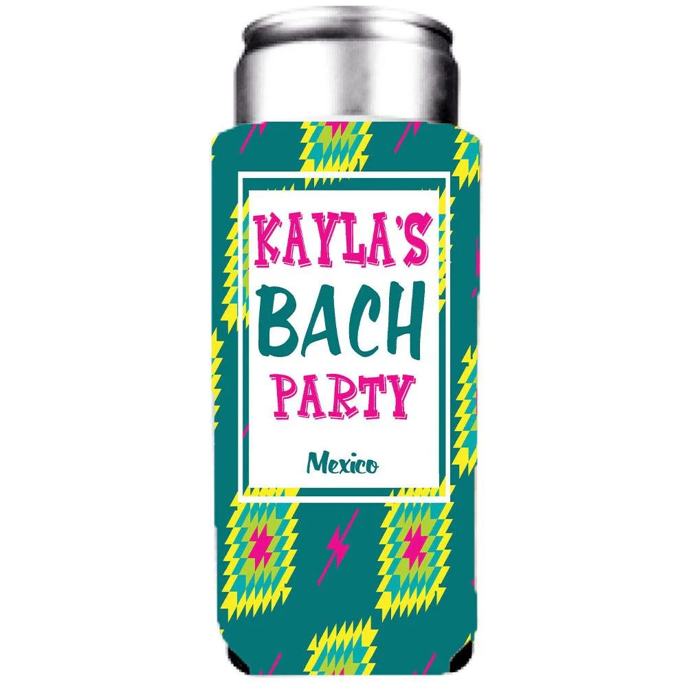 Mexican Themed Bachelorette Party Custom Can Cooler Set - Image 5