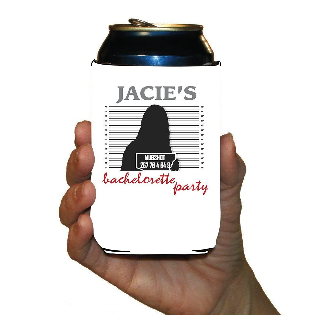 Mugshot Bachelorette Party Custom Can Cooler Set