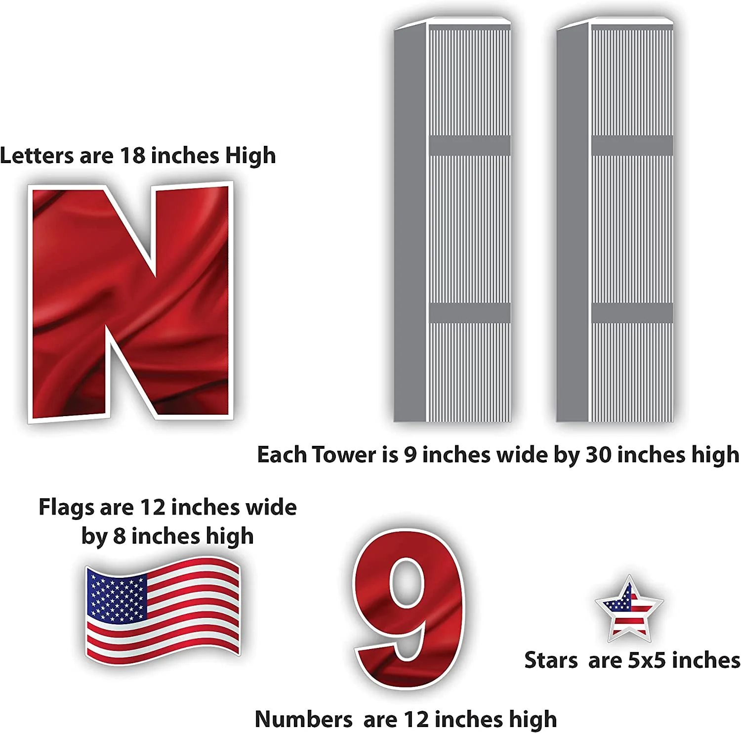 Never Forget September 11th Remembrance Yard Card, 20 pcs, Includes Stakes - Image 3