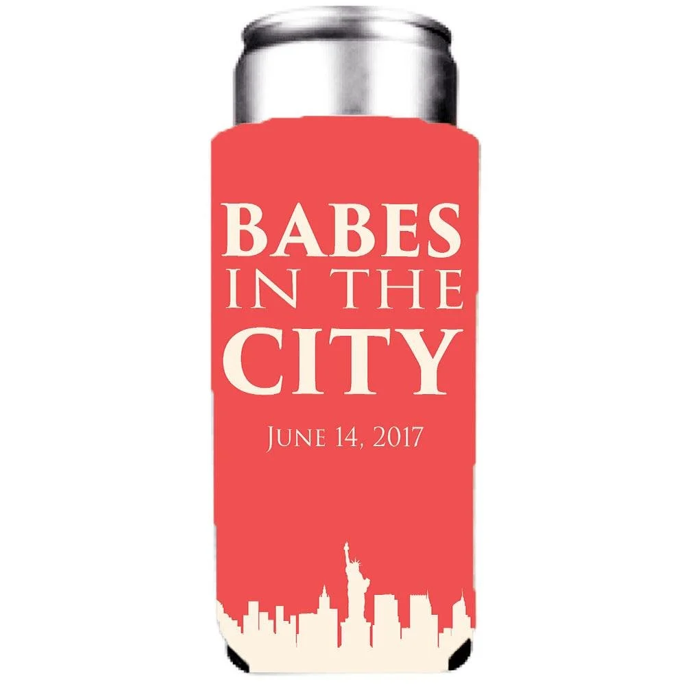 NYC Babes in the City Bachelorette Party Custom Can Cooler Set - Image 6