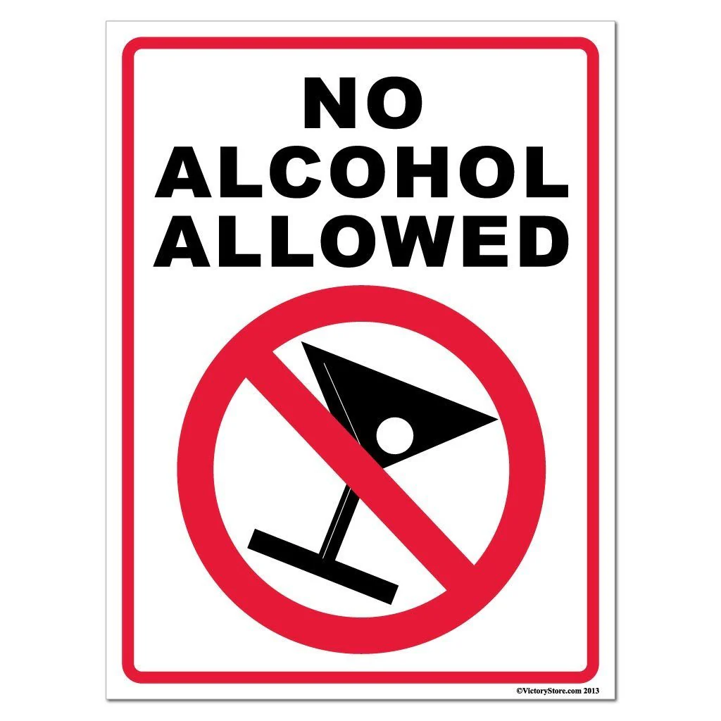 No Alcohol Allowed Sign or Sticker - Image 2