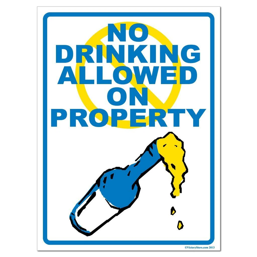 No Drinking Allowed on Property Sign or Sticker - Image 2