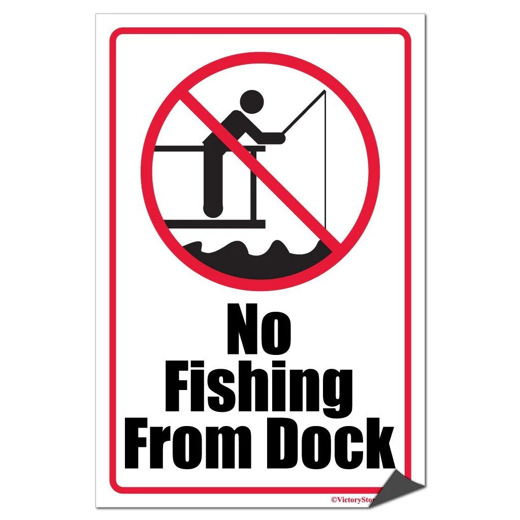 No Fishing From Dock Sign or Sticker - Image 5